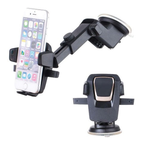Premium ABS Car Phone Holder with Ultra-Grip Suction &amp; Dual Lock System