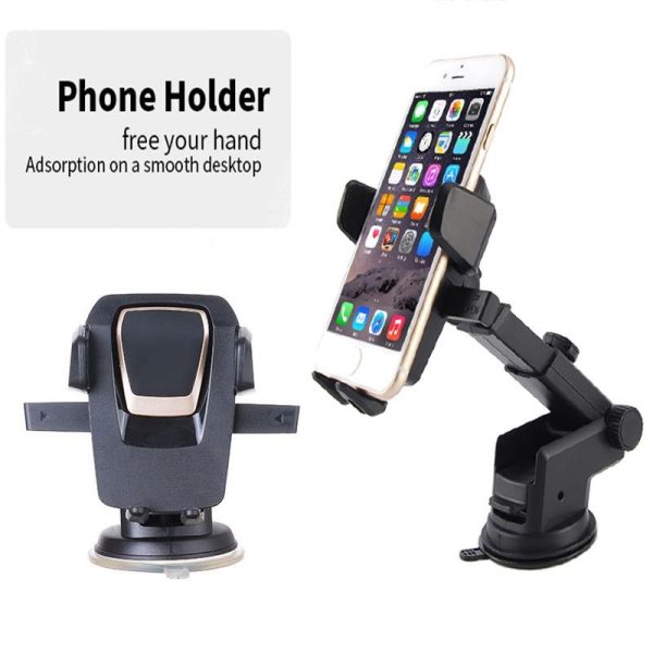 Premium ABS Car Phone Holder with Ultra-Grip Suction &amp; Dual Lock System