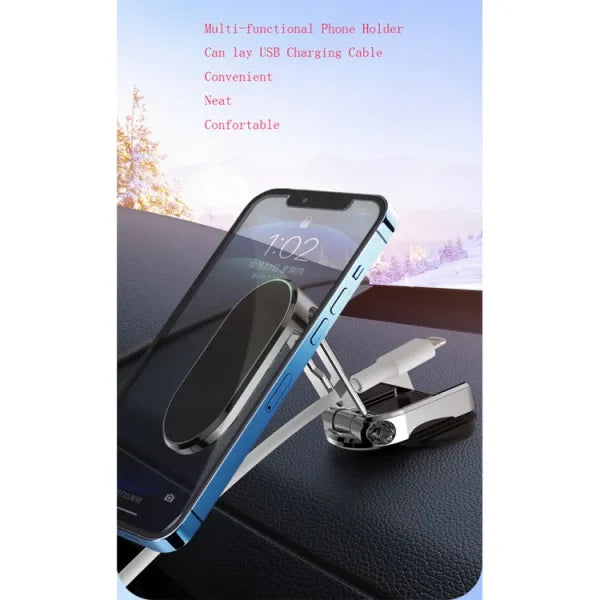 Foldable Magnetic Car Phone Holder – 360° Adjustable, Compact &amp; Multi-Use