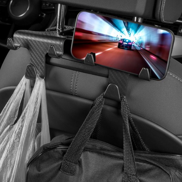 Universal Car Seat Back Hook with Phone Holder