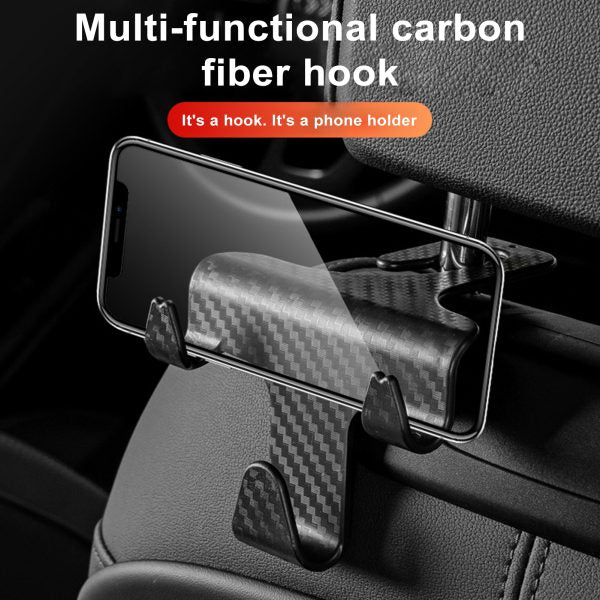 Universal Car Seat Back Hook with Phone Holder